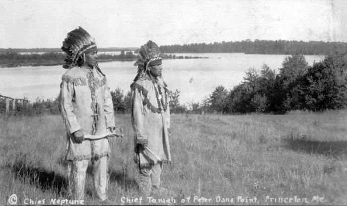 Peter Neptune (left) and Sabbatis Tomah (right), Peter Dana Point, Indian Towmship, Maine, Courtesy of Donald Soctomah, Passamaquoddy Tribe.